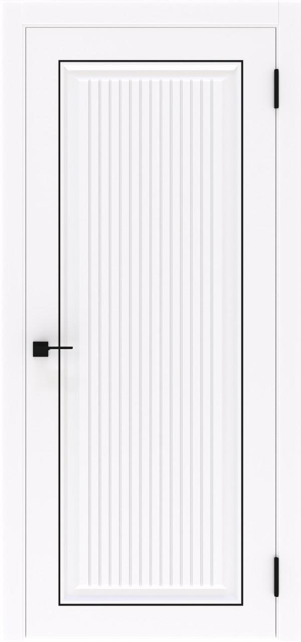 Avenue 01 Белая матовая/Плоский черный молдинг ДГ 80